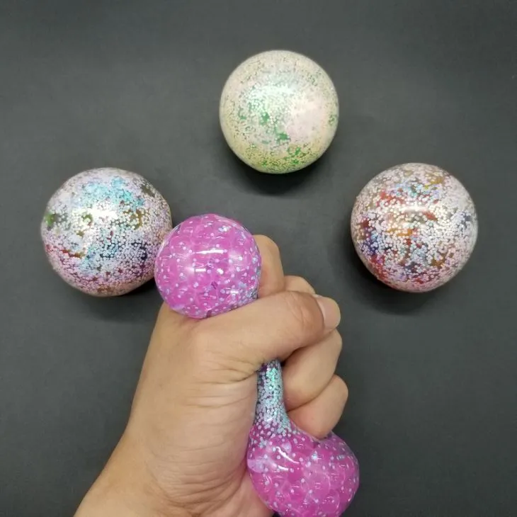 Squeeze Beads Ball With Glitter
